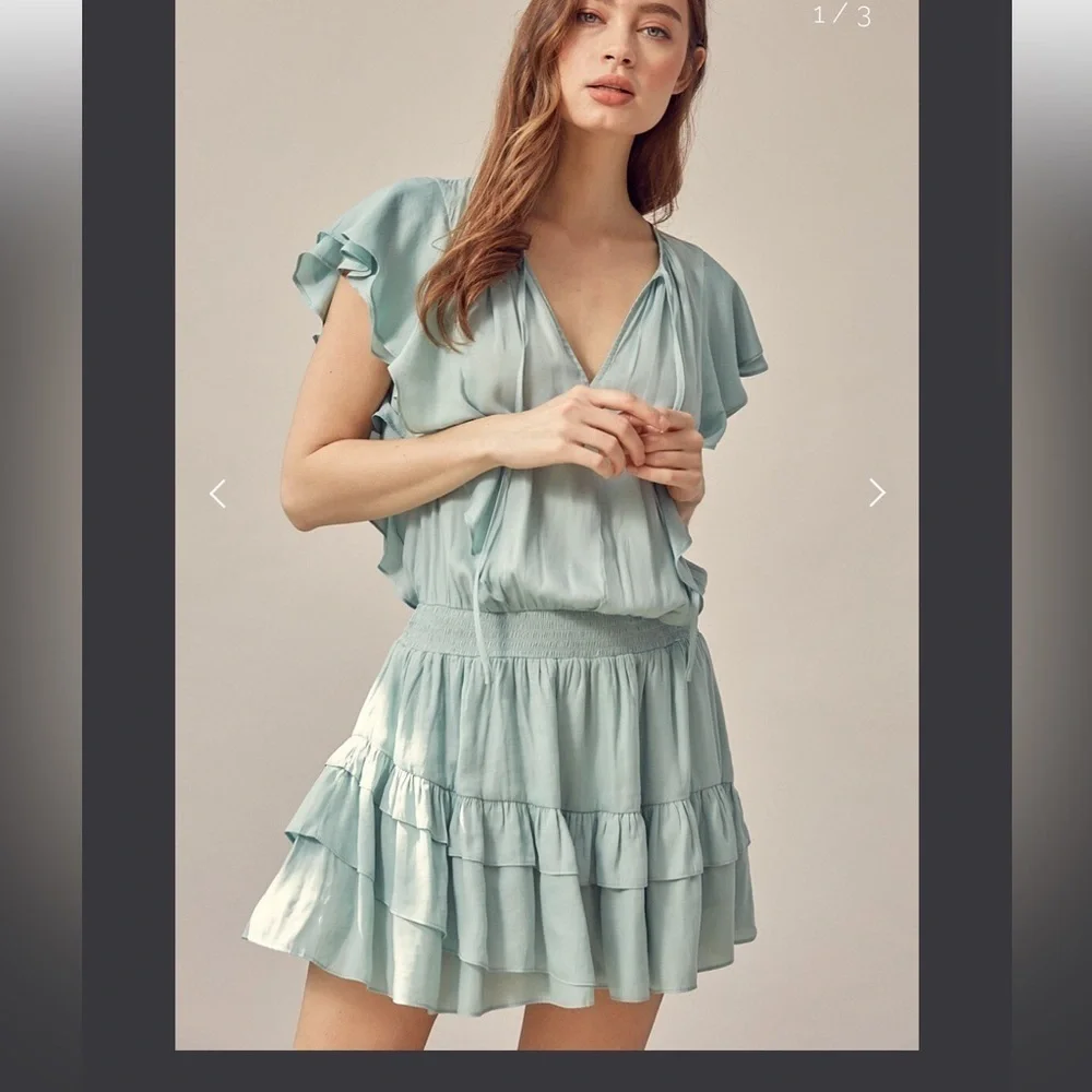 Mustard seed blue ruffle dress - Picture 4 of 5